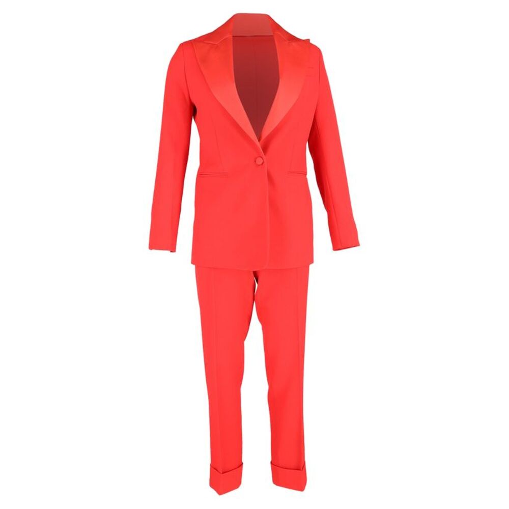 Joseph Single-Breasted Blazer and Trousers Set in Red Polyester